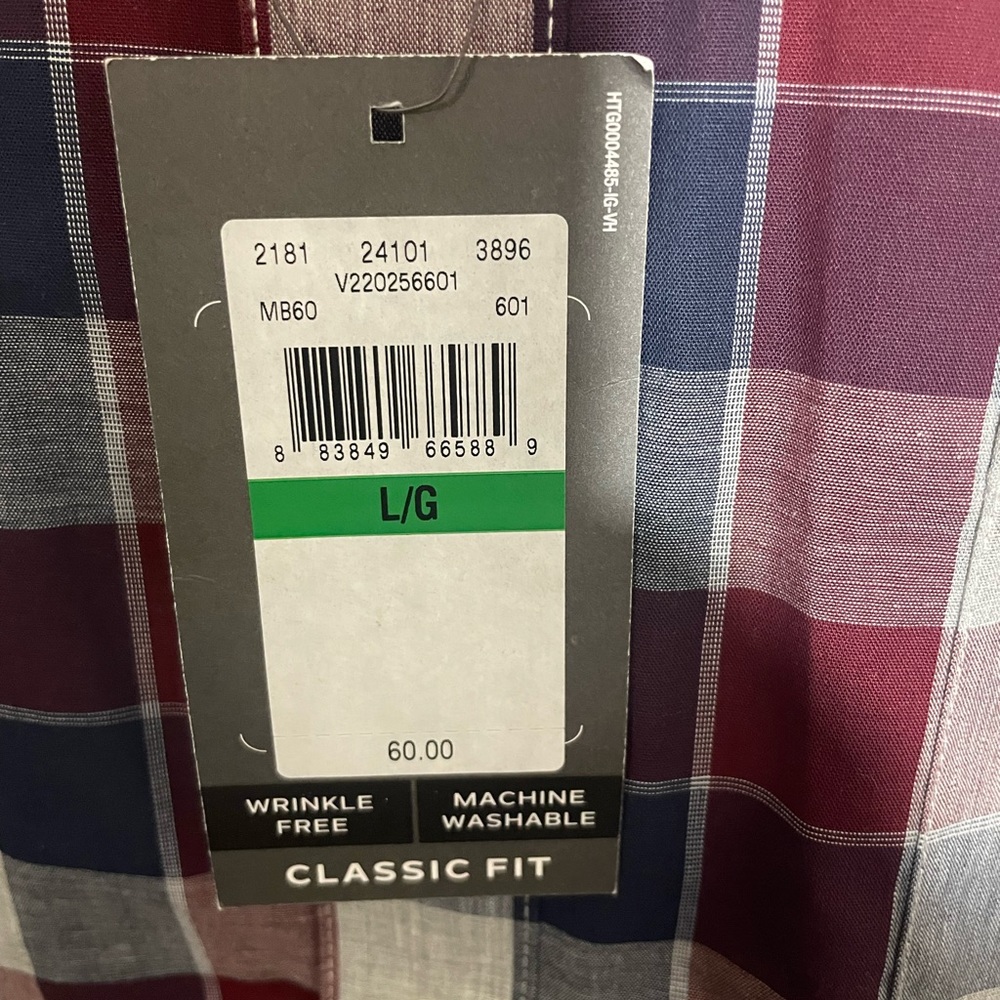 Van Heusen Burgundy Plaid Button Down shirt